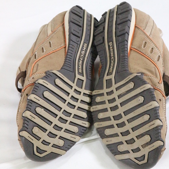 SKECHERS Tan Leather Slip On Sneakers Shoes - Picture 8 of 8